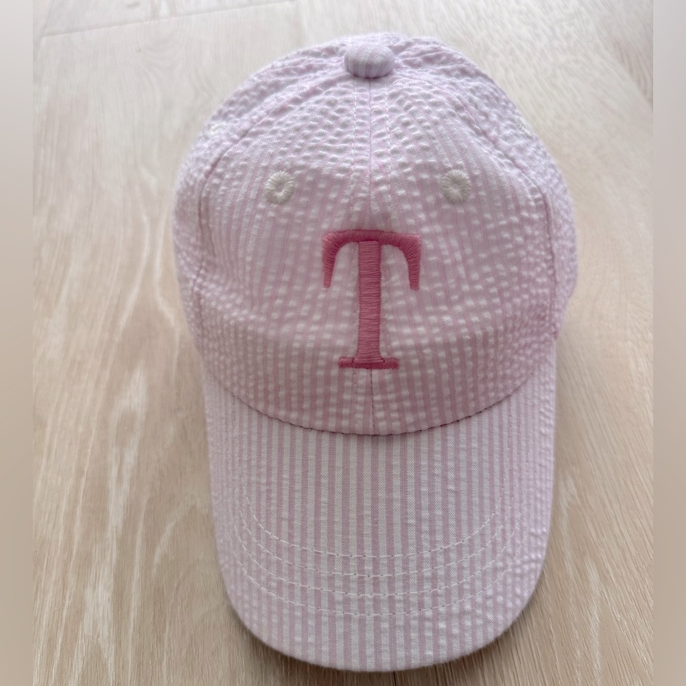 Bits & Bows seersucker baby baseball hat